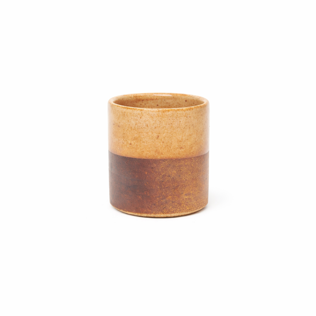 Brown Half Glazed Tumbler