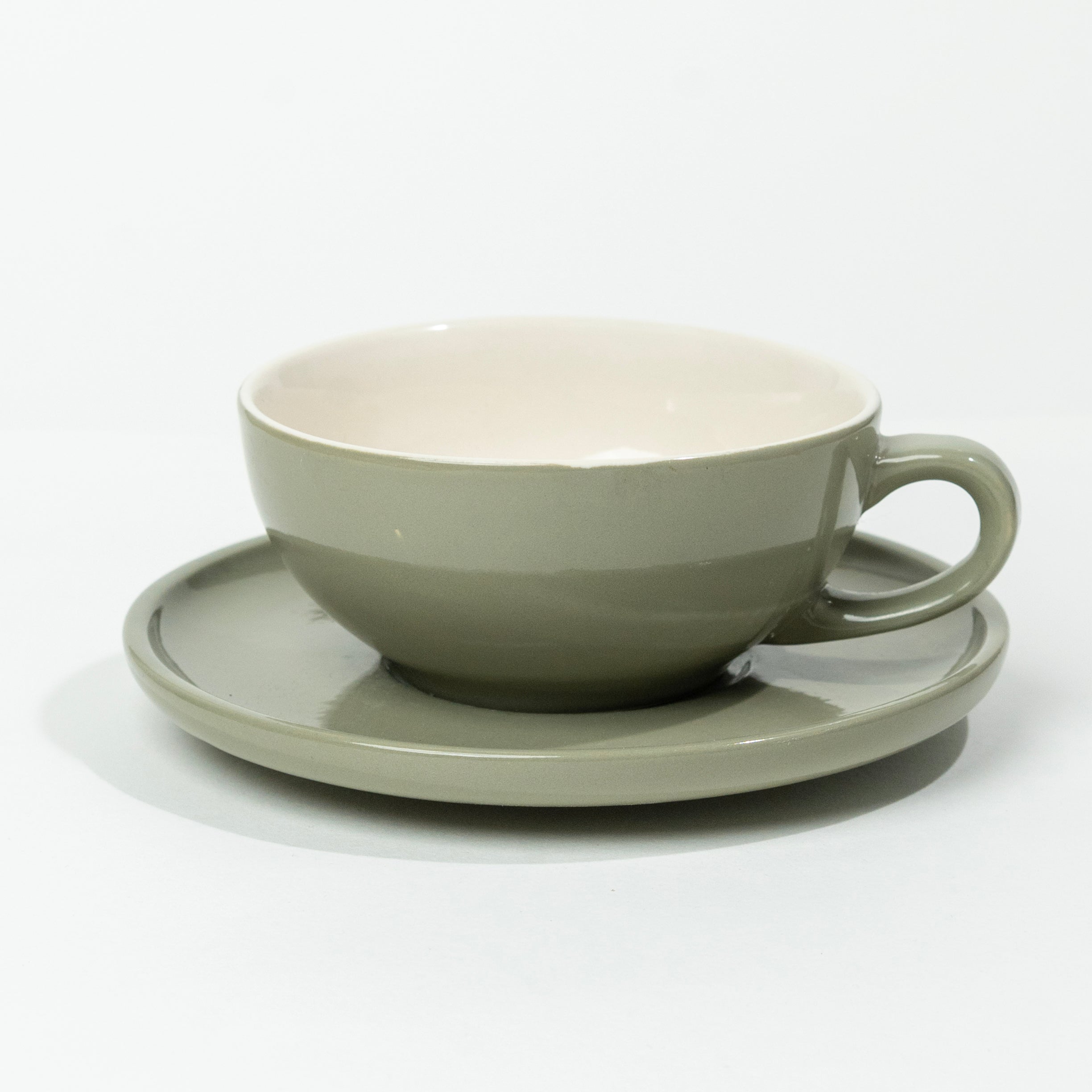 Classico 320ml Cup & Saucer | Sage Green Gloss