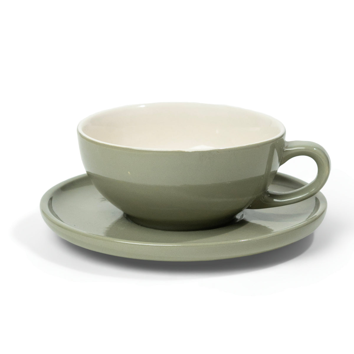 Classico 320ml Cup & Saucer | Sage Green Gloss