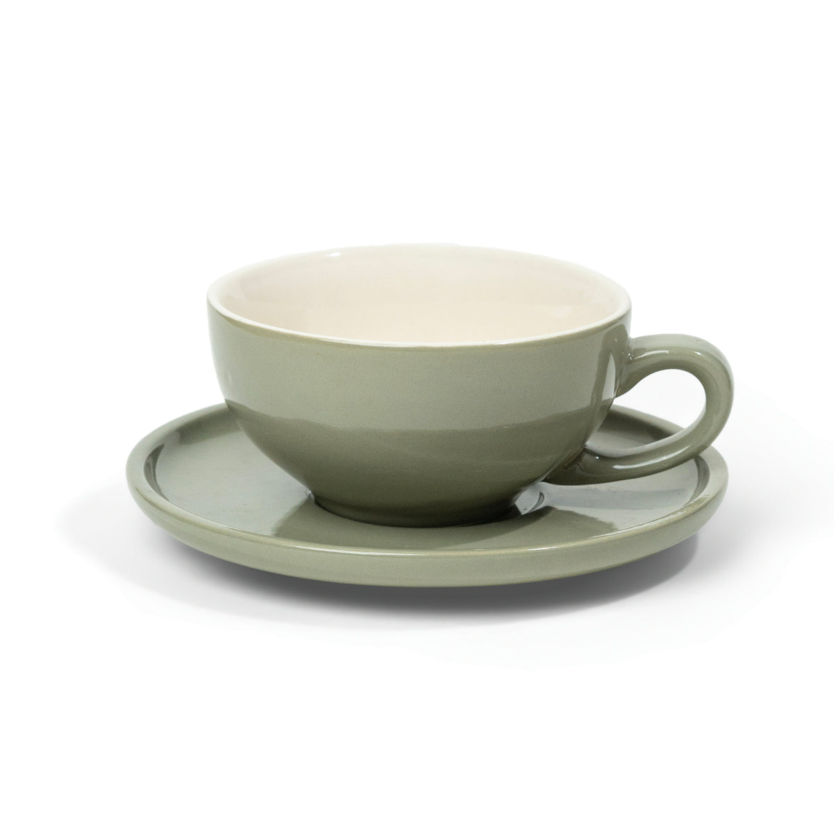 Classico 240ml Cup & Saucer | Sage Green Gloss