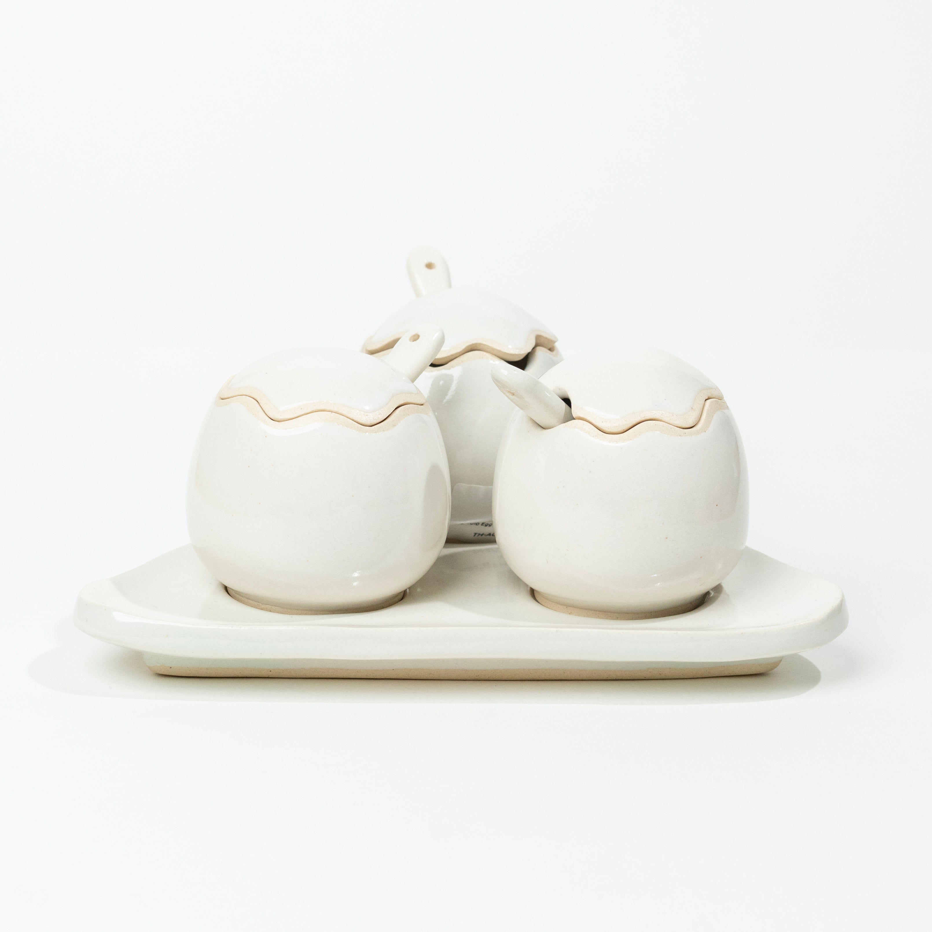 Studio Egg Shell Condiment Set | Ivory