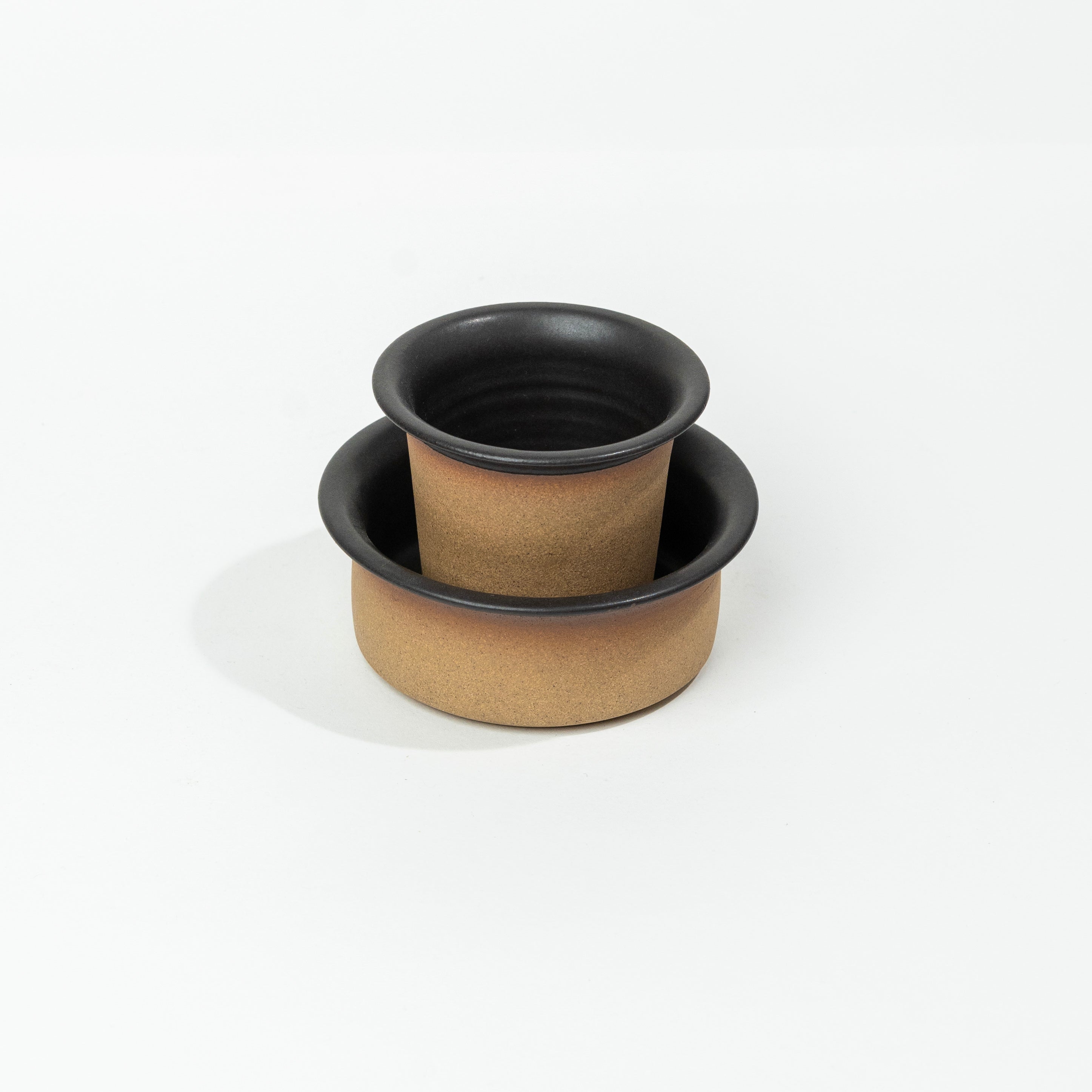 Sea Foam Filter Coffee Set | 110 ml - Black & Beige