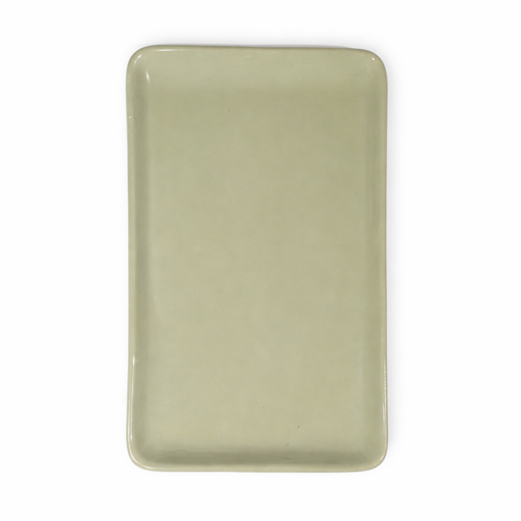 The Daily Drip 10 Inch Rectangular Platter | Sage Green Glossy