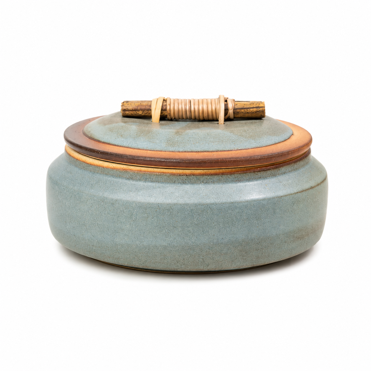 Earthen Rice Pot With Lid | 1250ml | Blue