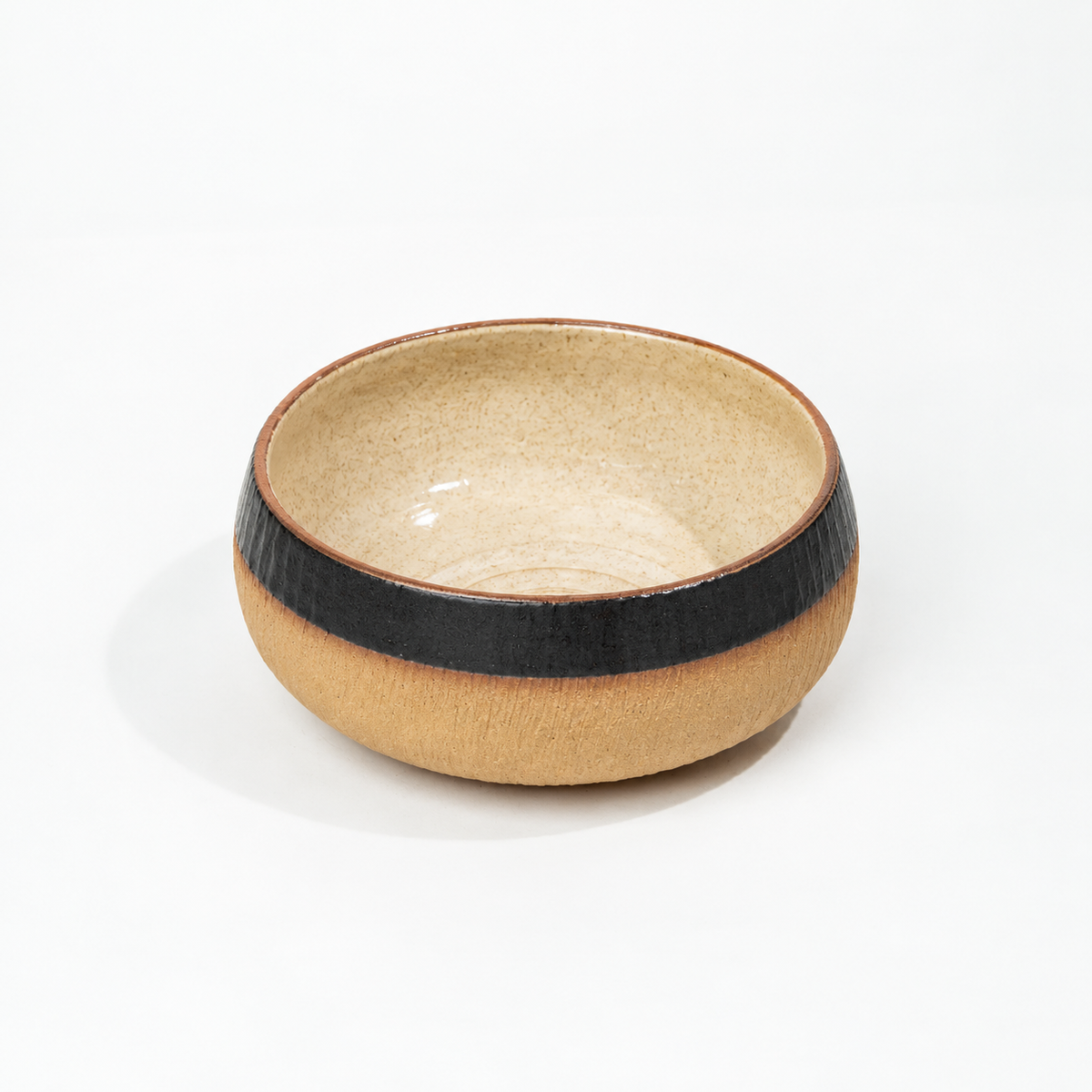 Kshitij Salad Bowl - Rusty White & Matte Black - 500ml