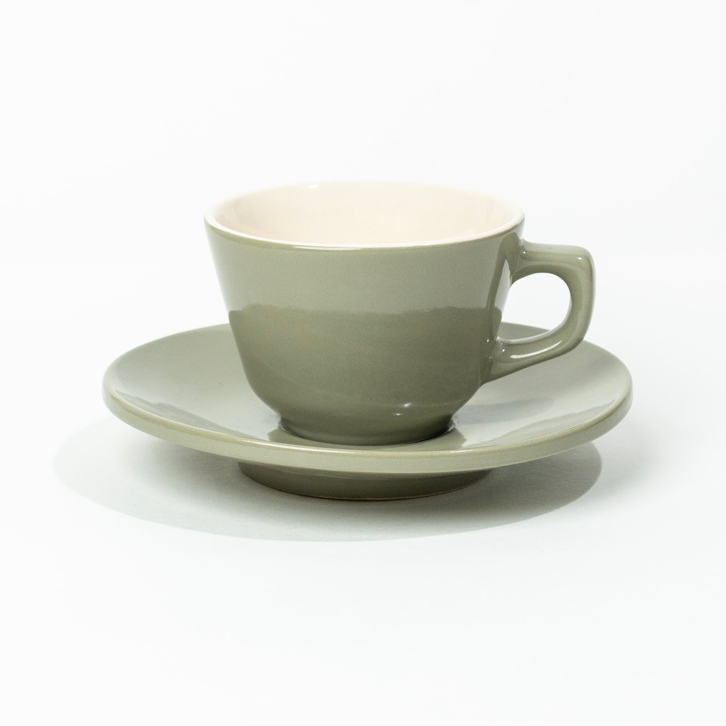 The Daily Drip 240ml Cup & Saucer | Sage Green Gloss