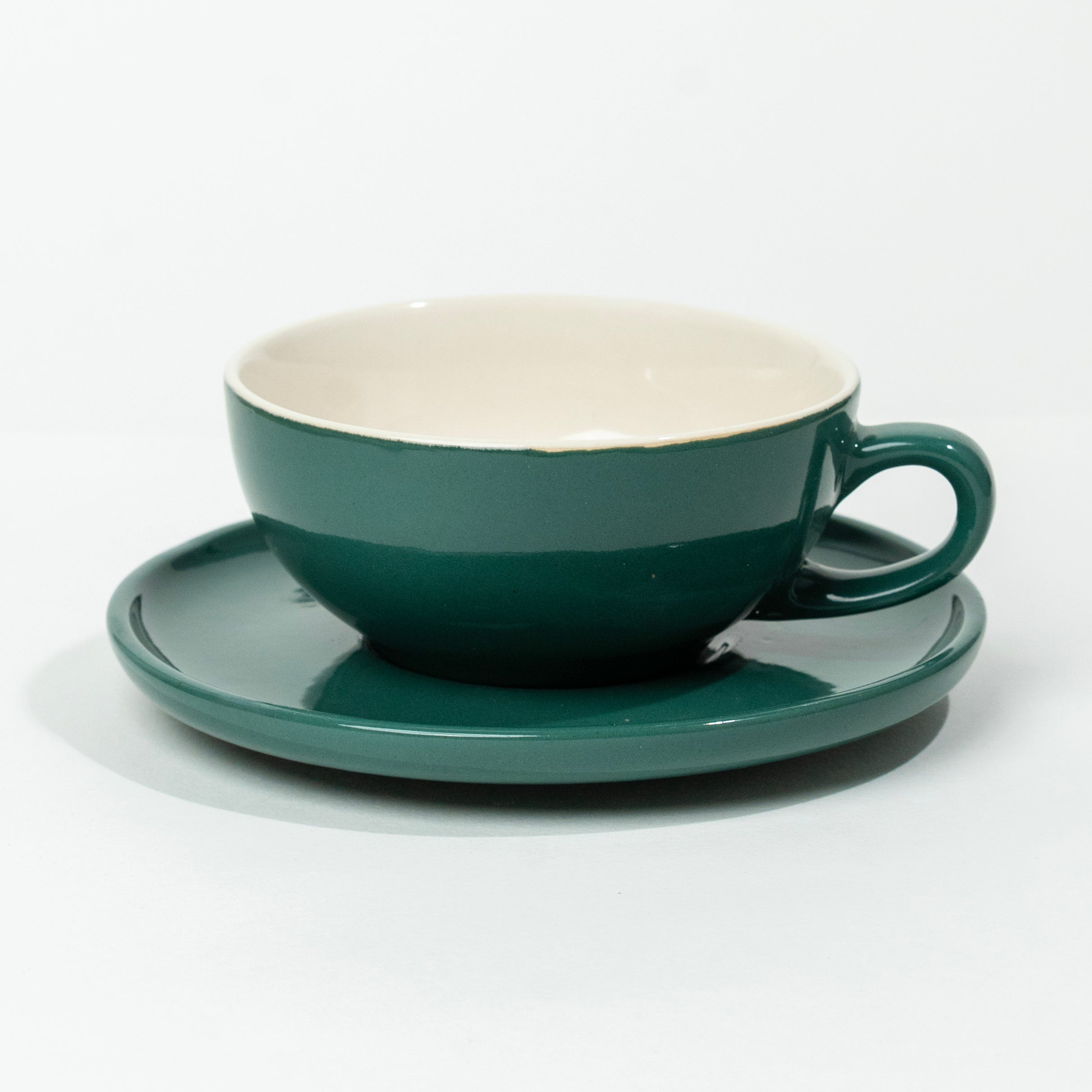 Classico 320ml Cup & Saucer | Forest Green Gloss
