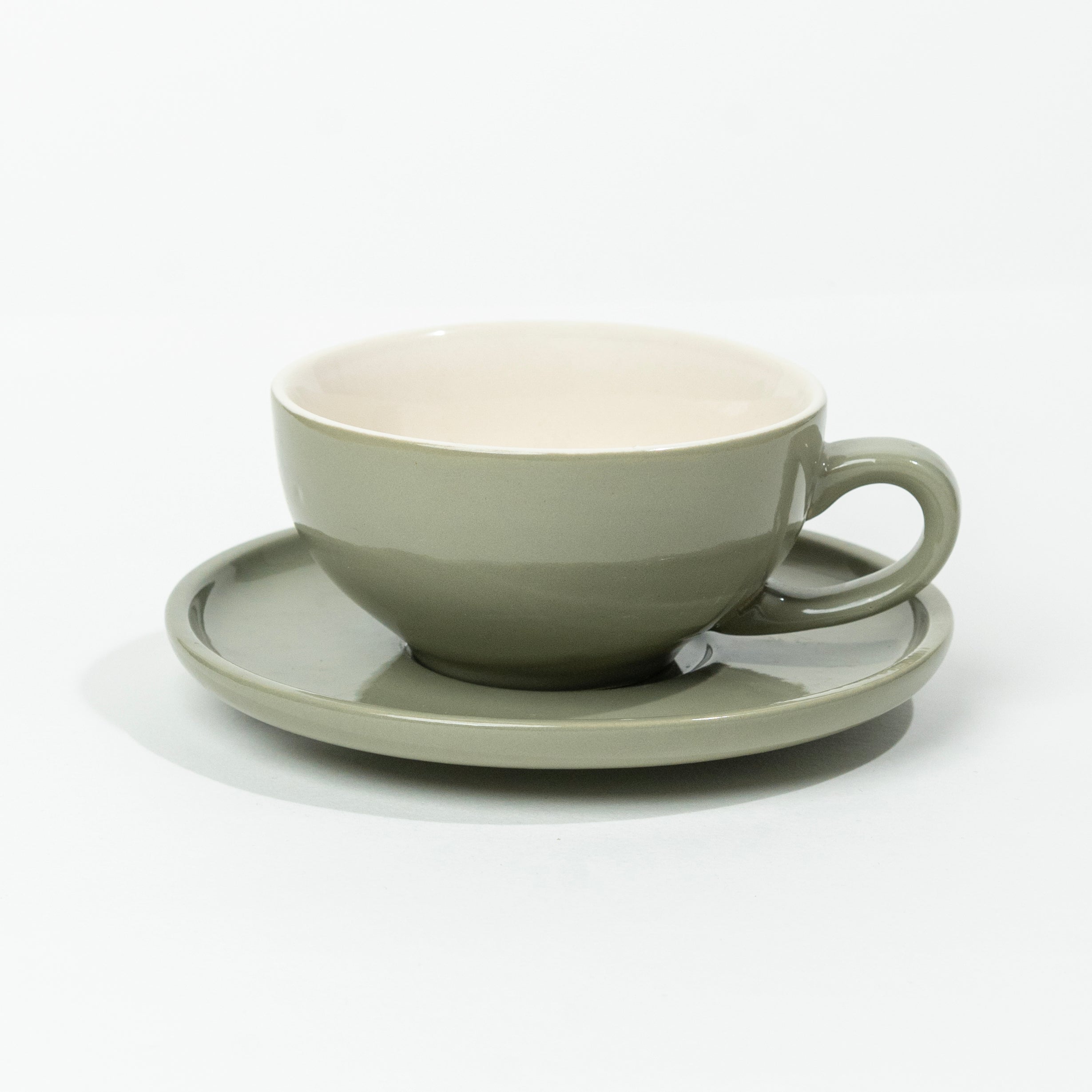 Classico 240ml Cup & Saucer | Sage Green Gloss