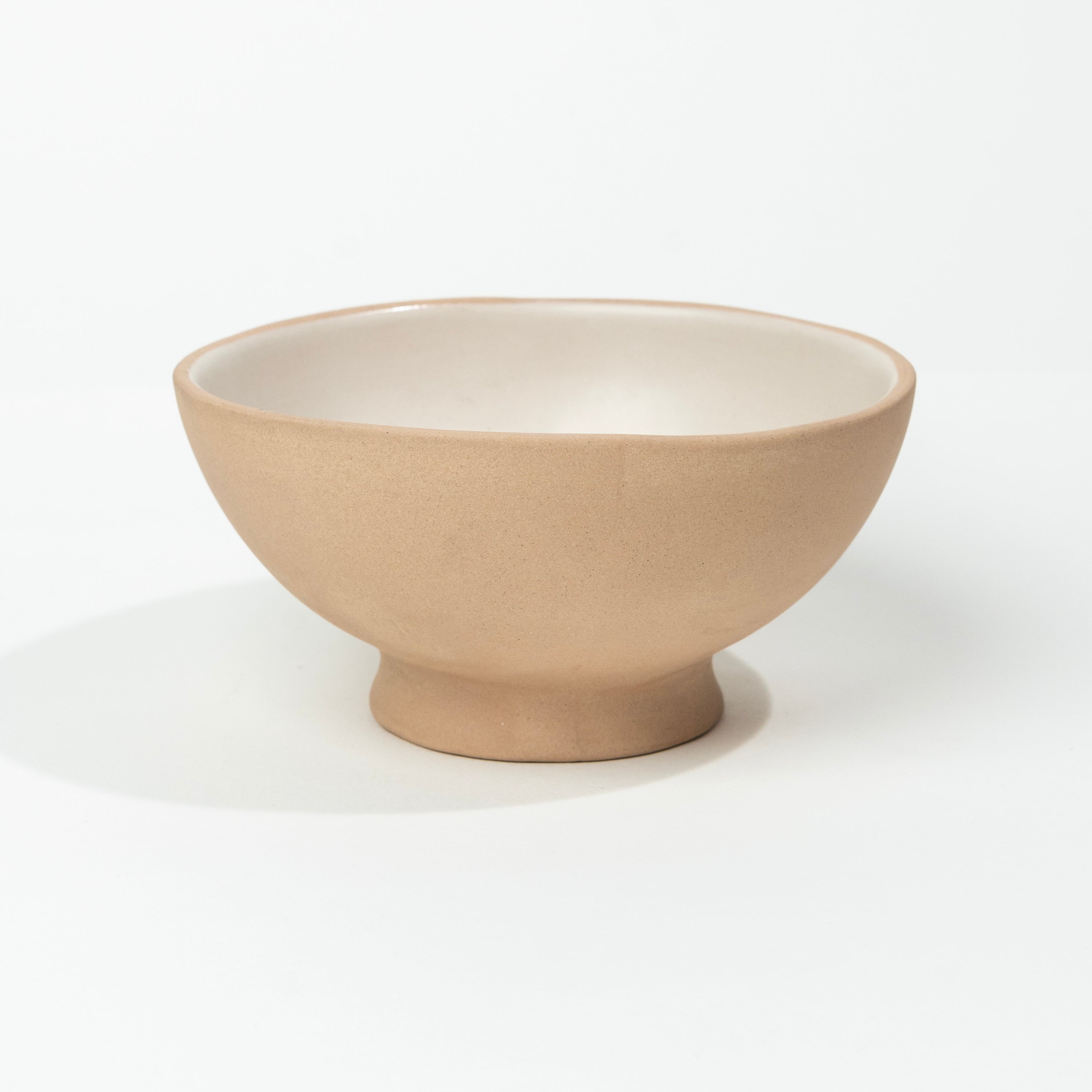 Sandstone Footed Asian Bowl | Ivory Matte