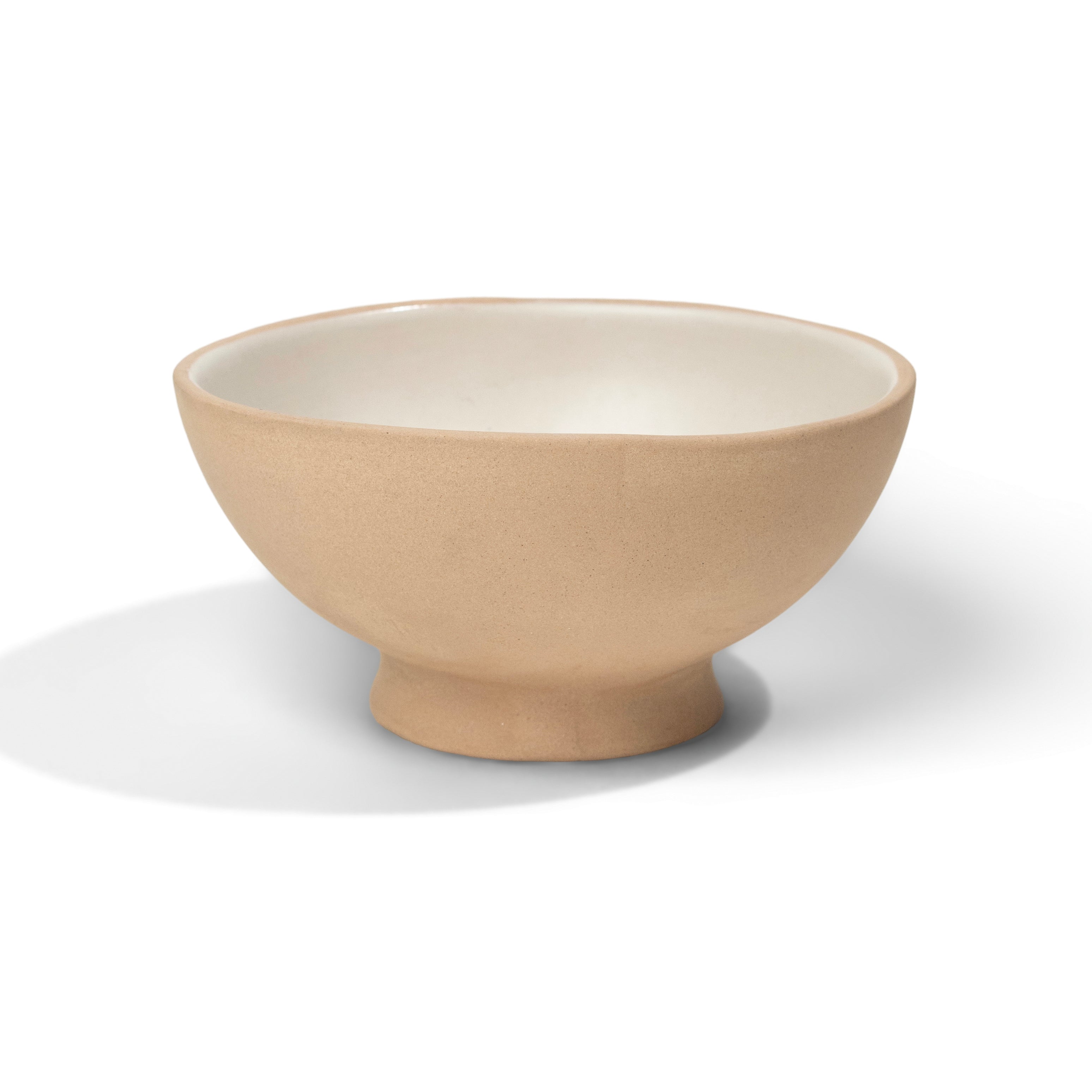 Sandstone Footed Asian Bowl | Ivory Matte