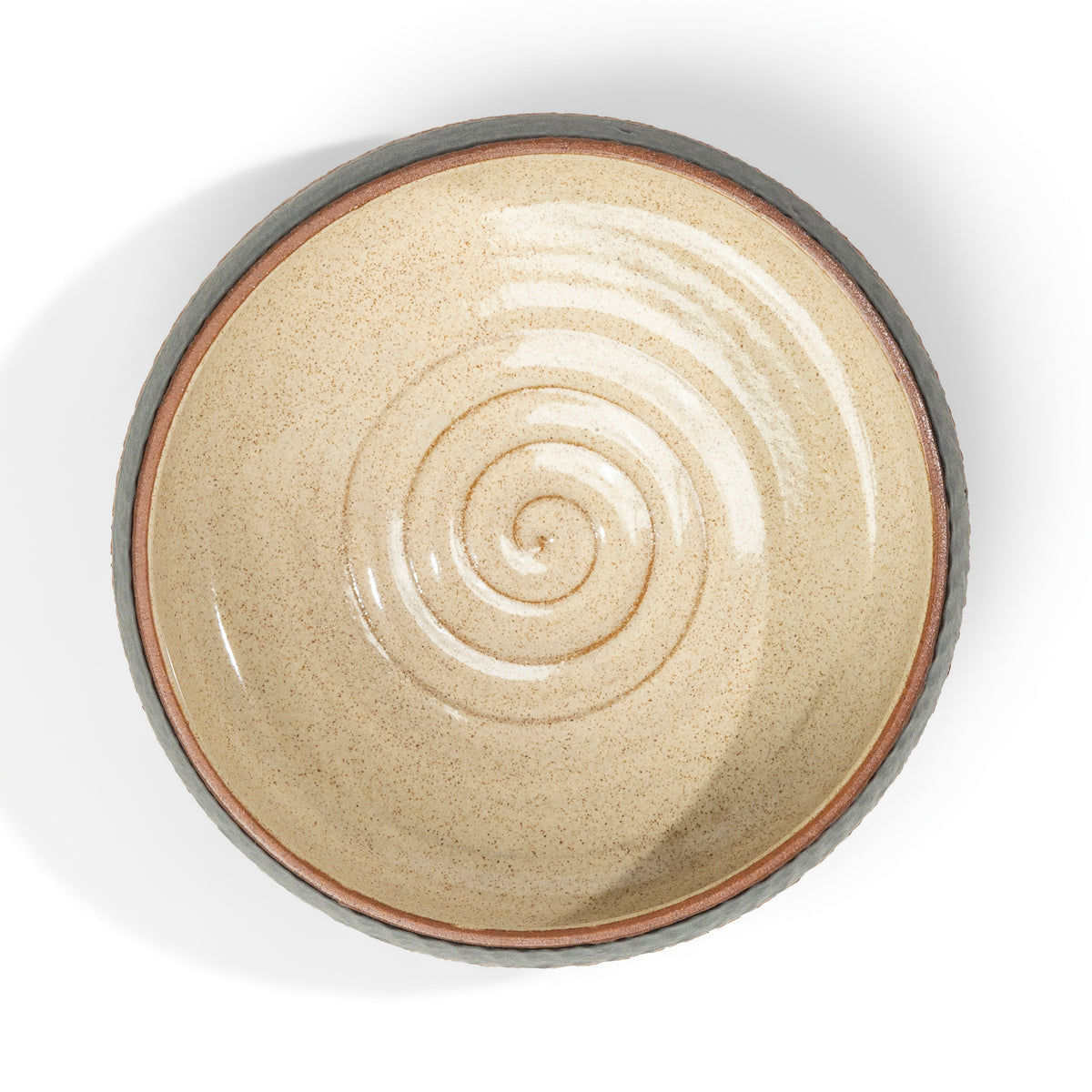 Kshitij Salad Bowl - Rusty White & Matte Black - 830ml