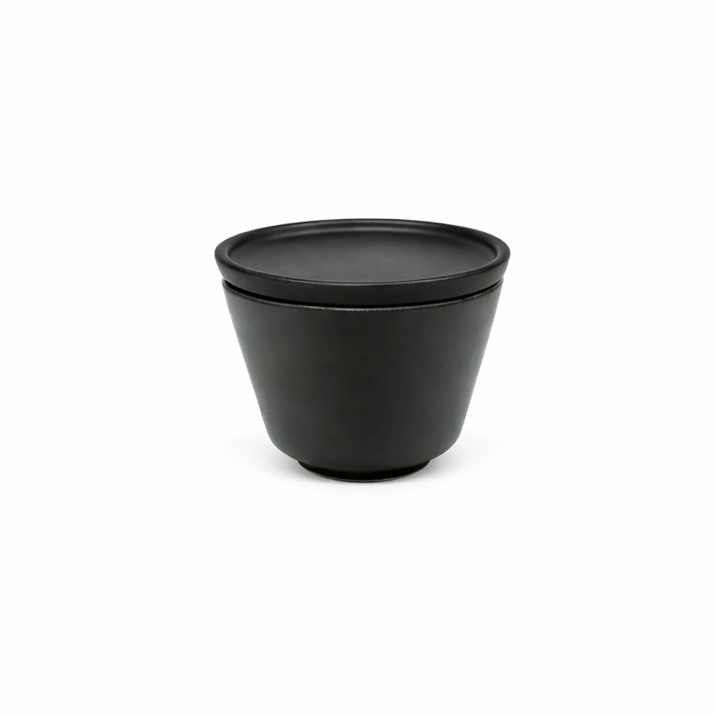 The Daily Drip - Ivory Tumbler with Lid Black & White