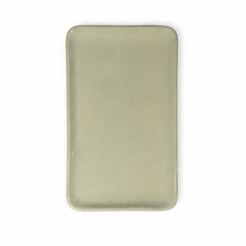 The Daily Drip 8 Inch Rectangular Platter | Sage Green Glossy