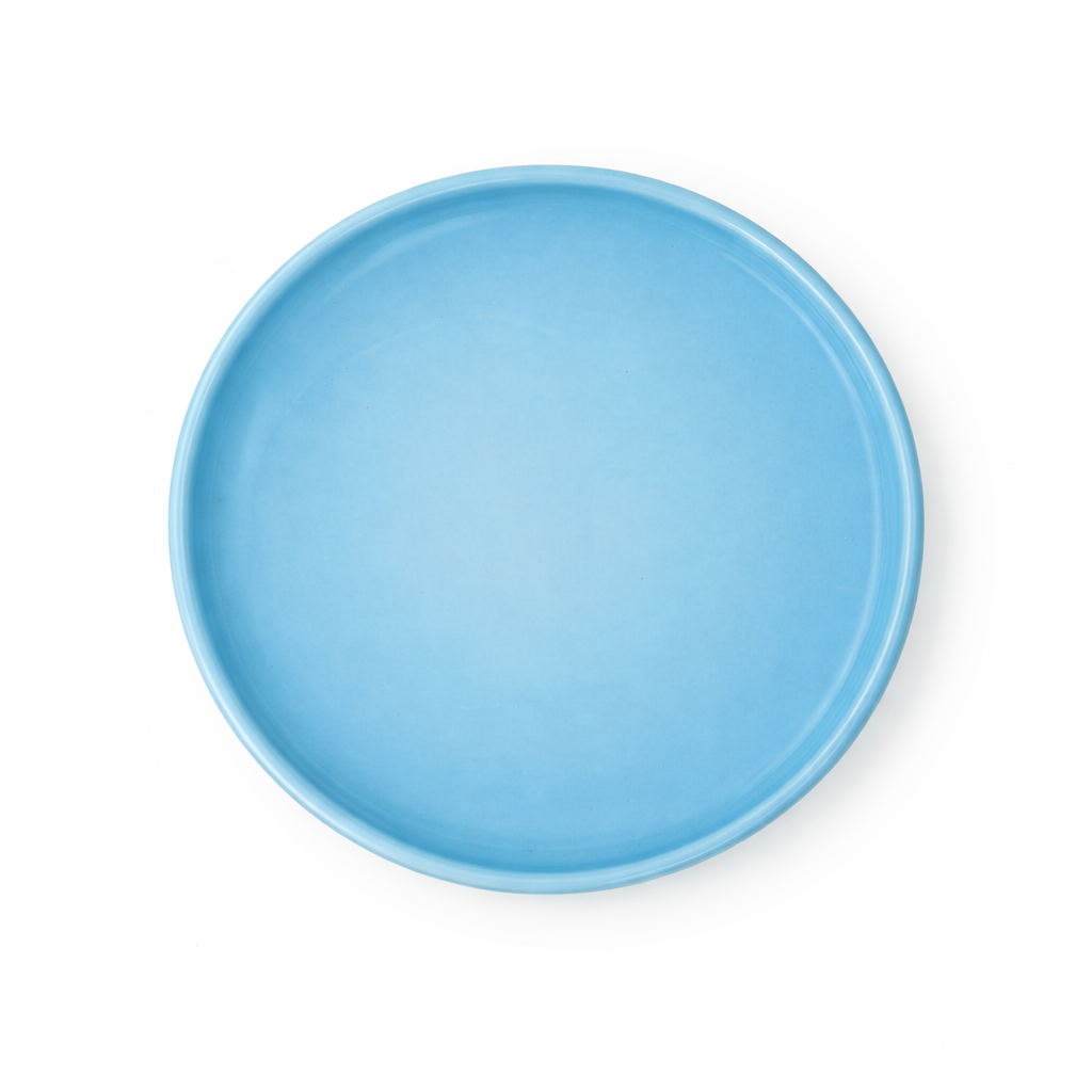 Tilt Rim Flat Base Plate | 7.3 in | Sky Blue Gloss
