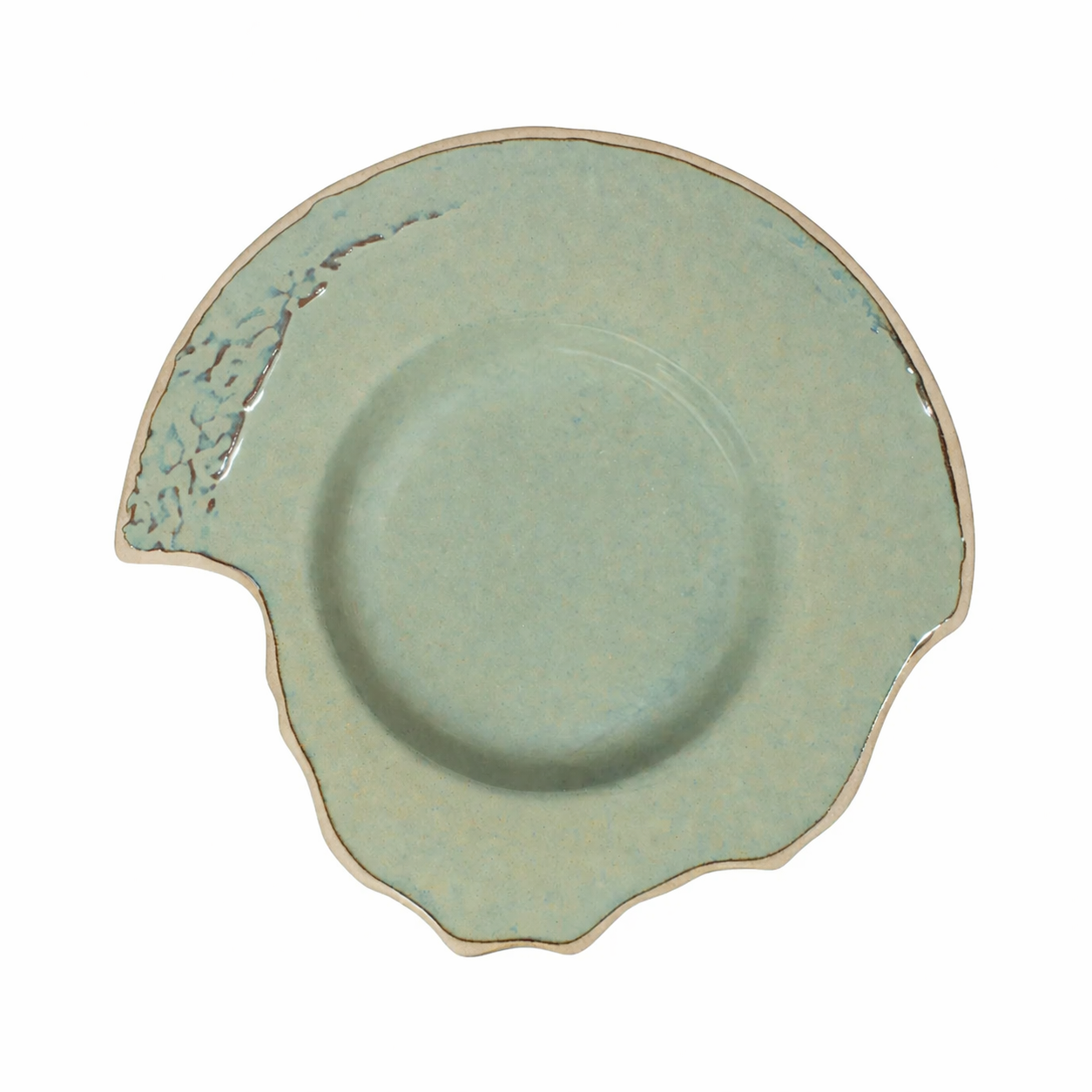 Uneven shaped pasta plate - Sage green