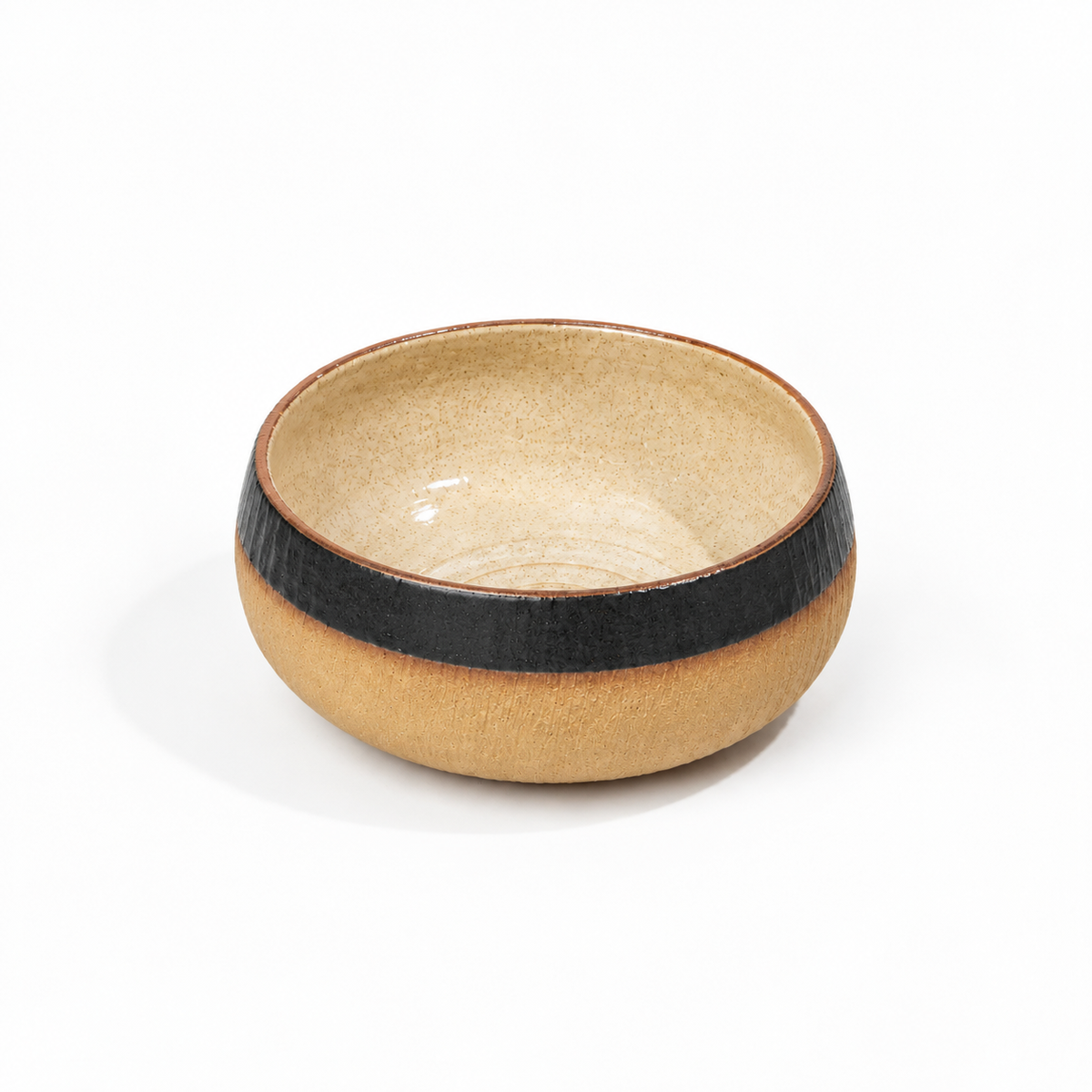Kshitij Salad Bowl - Rusty White & Matte Black - 830ml